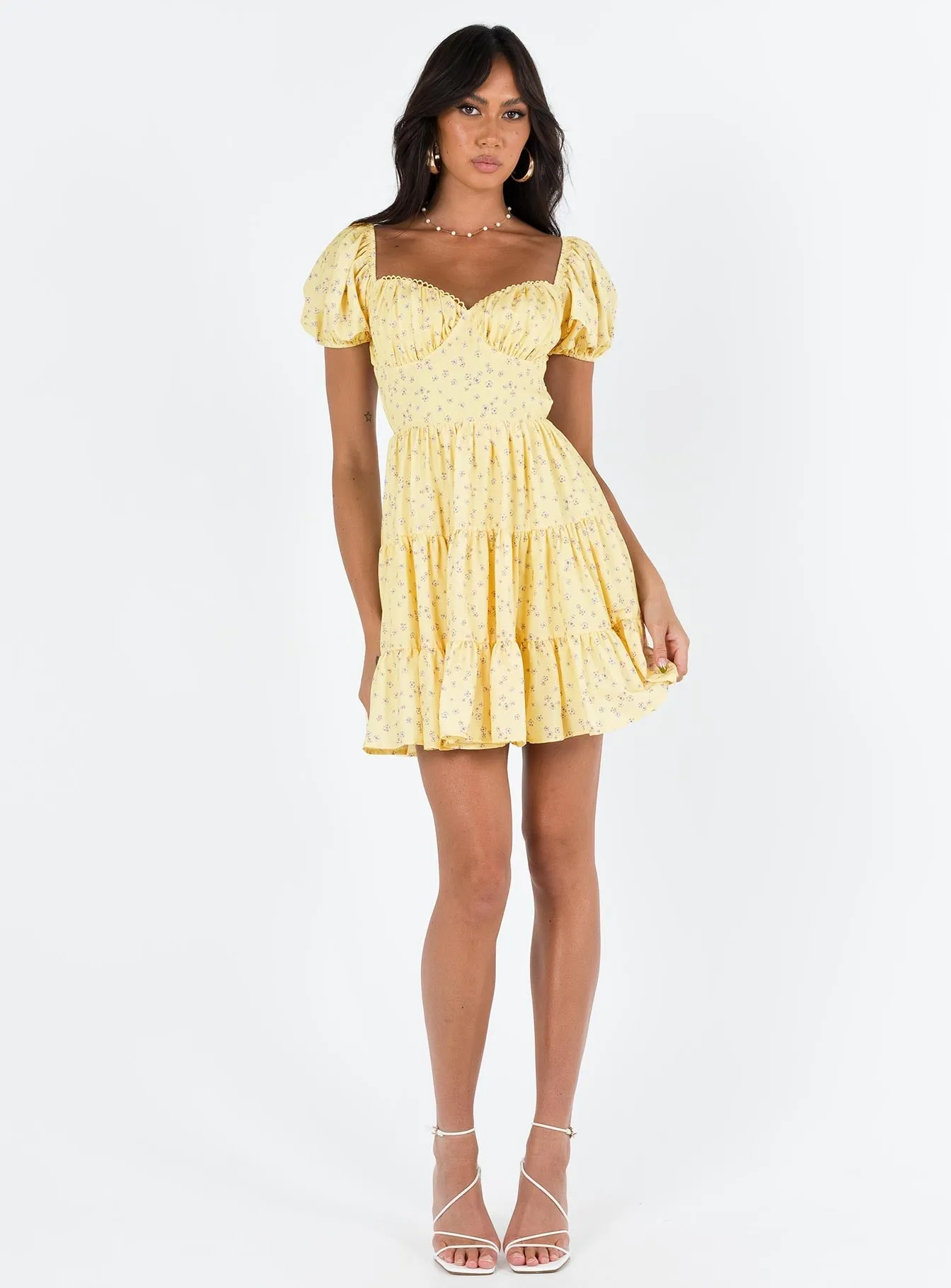 Danny Mini Dress Yellow Floral Urban Warm