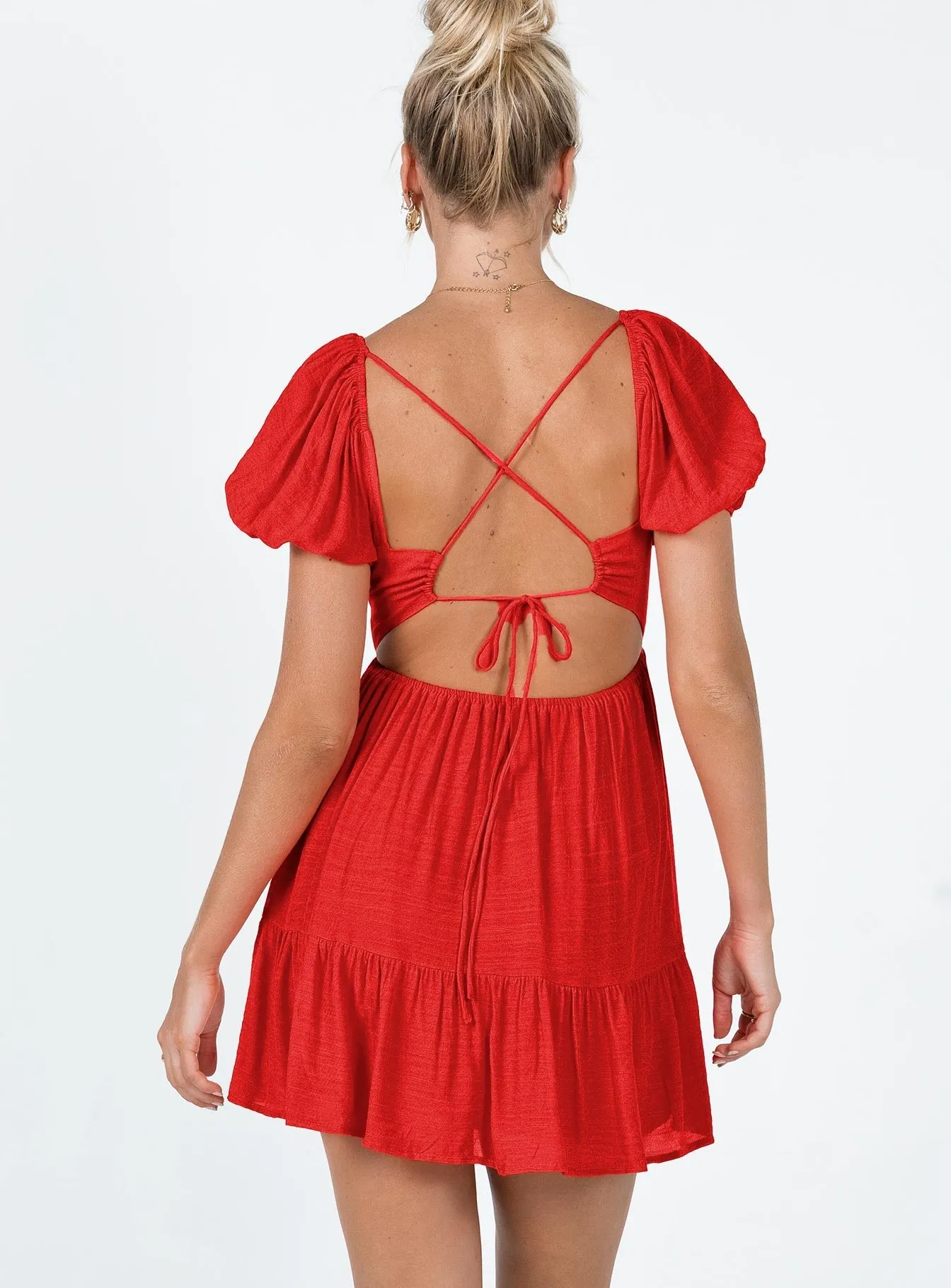 Ethan Mini Dress Red Shine Edge