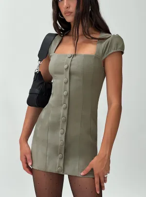 Scene Warm Gaskin Cap Sleeve Mini Dress Slate