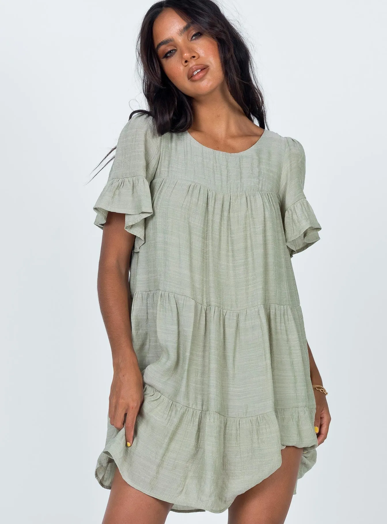 Fun floral mini Miami Mini Dress Sage