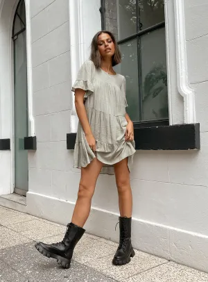 Miami Mini Dress Sage Uniform Drape High Light