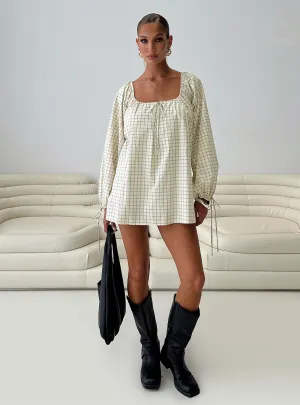 Easy Fashion Preacher Playsuit White Check