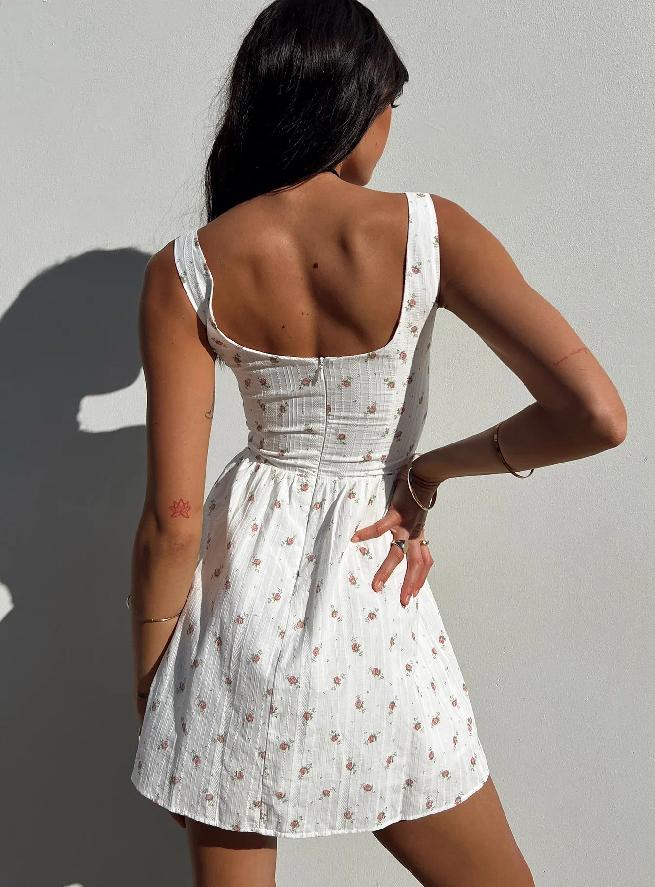 Shine Rush Scene Pop Samana Mini Dress White