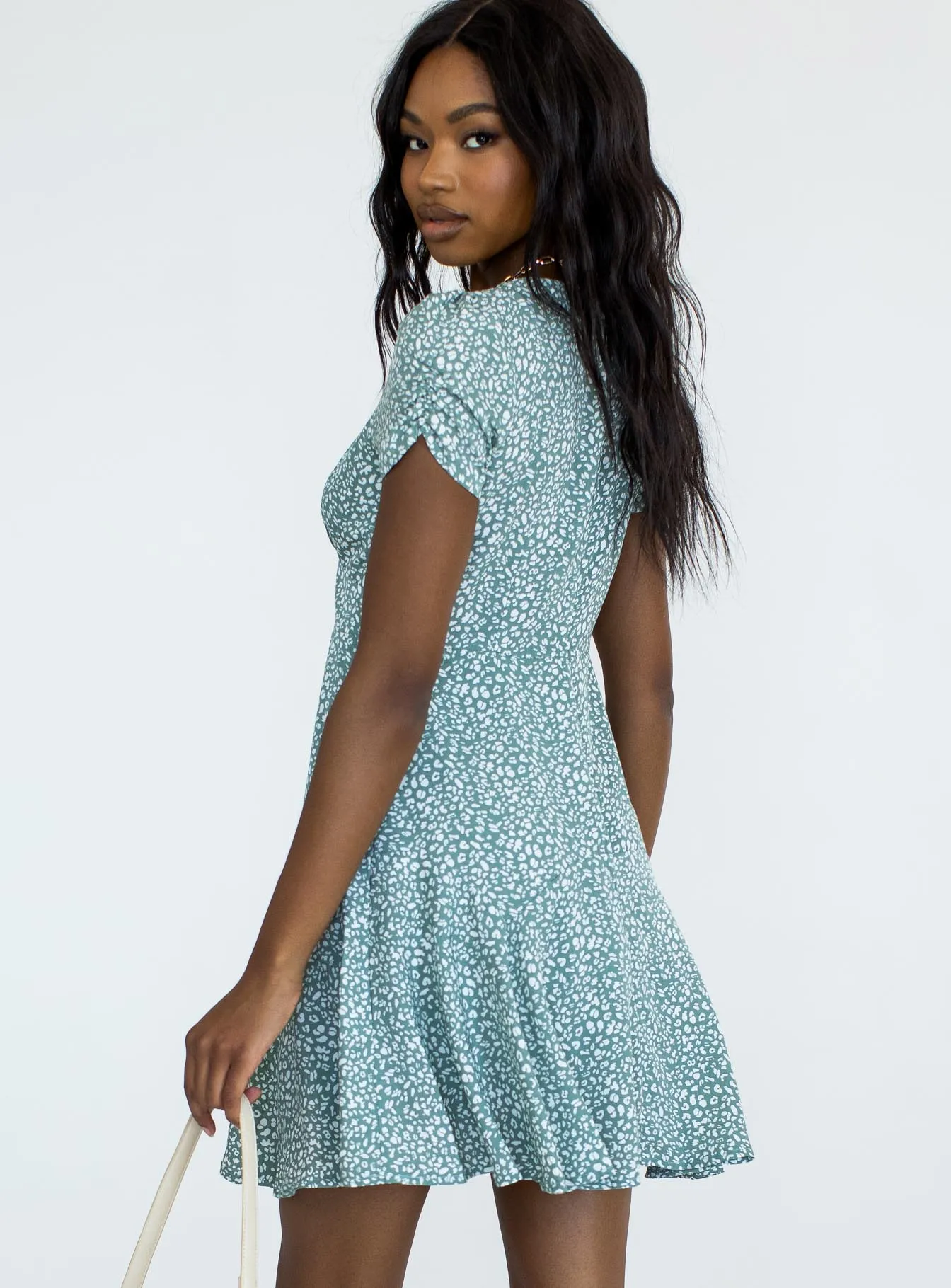 The Sting Mini Dress Green Leopard Hot Warm