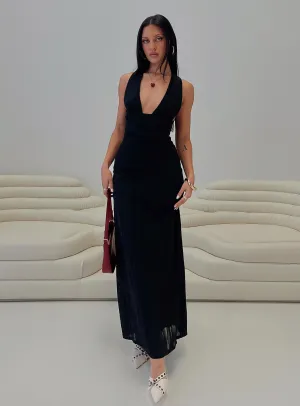 Platinum Glow Alsace Maxi Dress Black