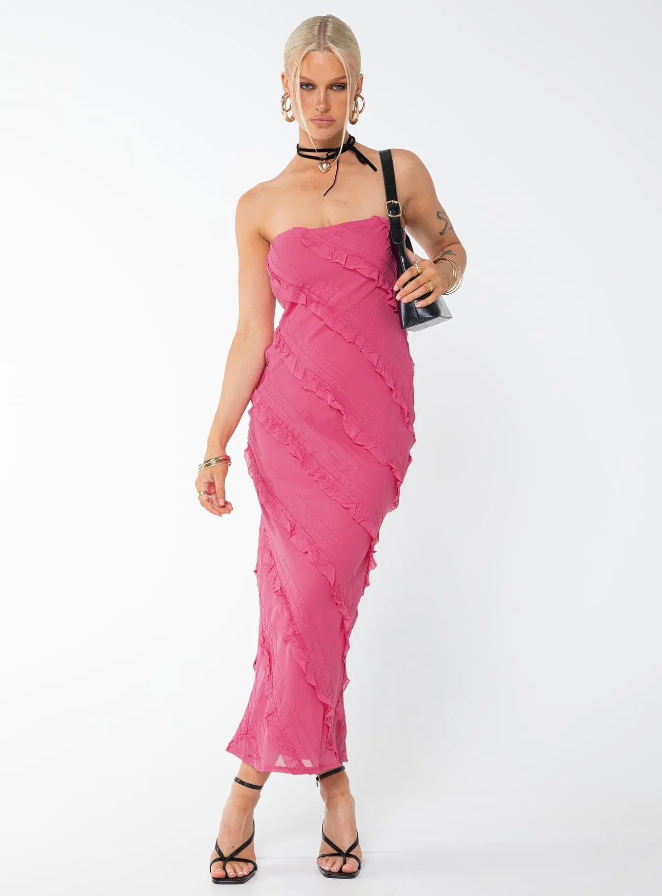 Fresh Air Ocean Arch Baylie Maxi Dress Hot Pink