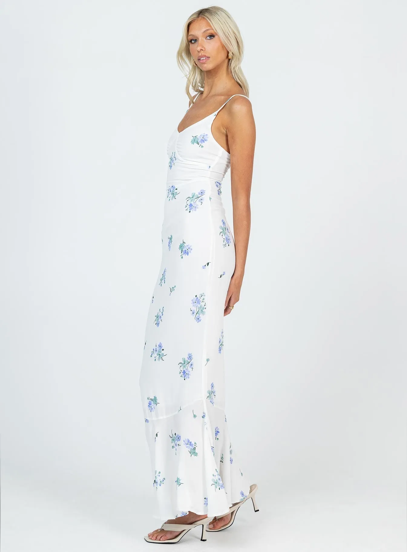 Sing Along Maxi Dress White / Blue Tall Garnet Glow Onyx Shine