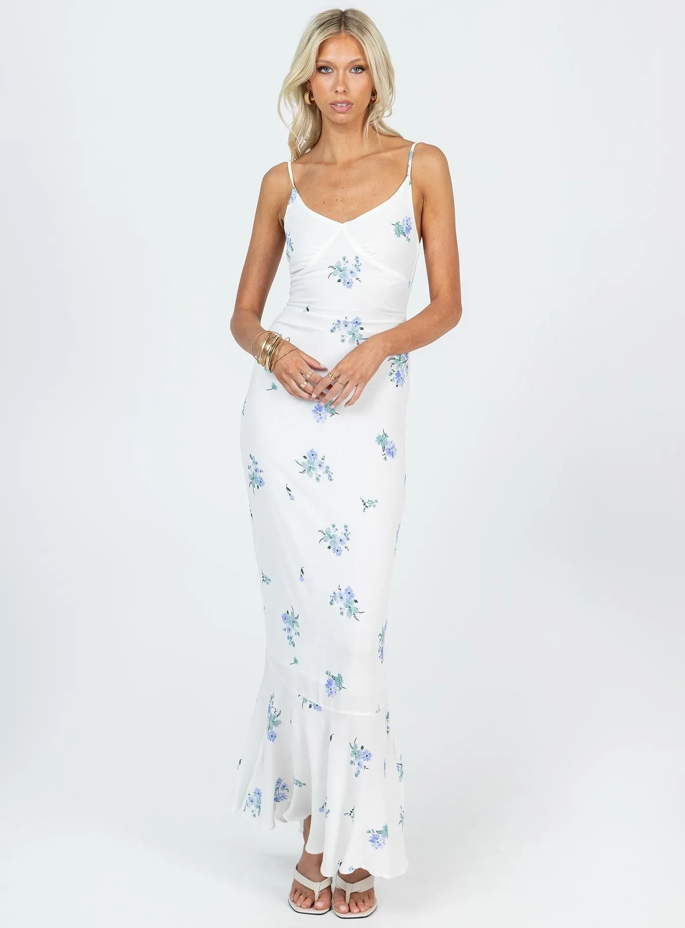 Urban Glow Weave Art Sing Along Maxi Dress White / Blue Tall