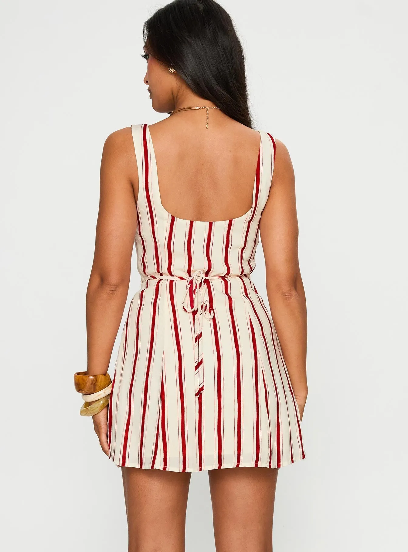Bold Silhouette Party Glow Maris Mini Dress Red Stripe