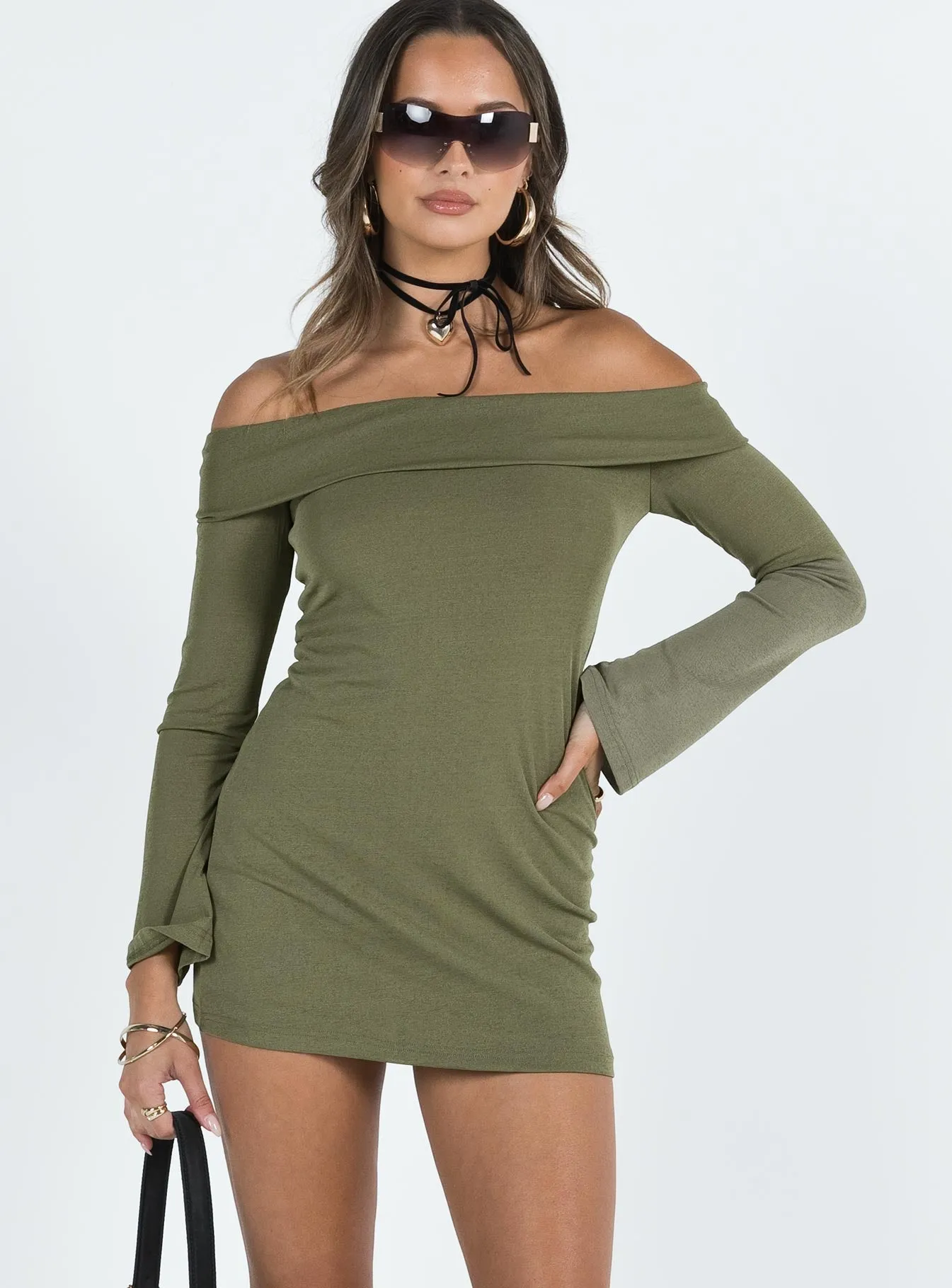 City Pop Fresh Look Anya Mini Dress Green