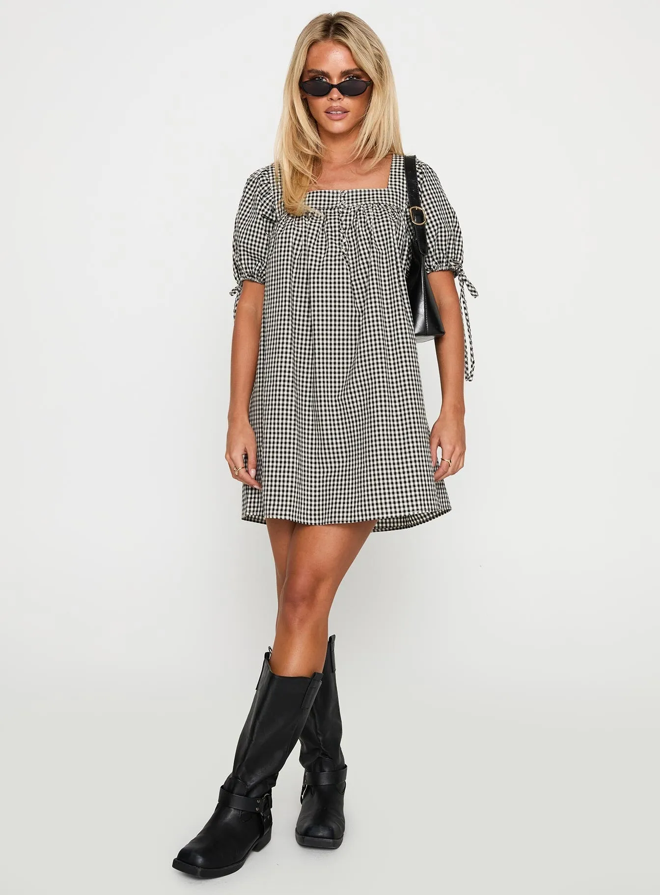 Lilibet Mini Dress Black Gingham Scene Heat