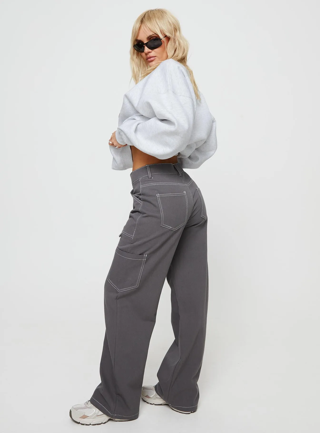 Winter Warmth Minimalist Recycled Cotton Blend Hellier Cargo Pant Slate