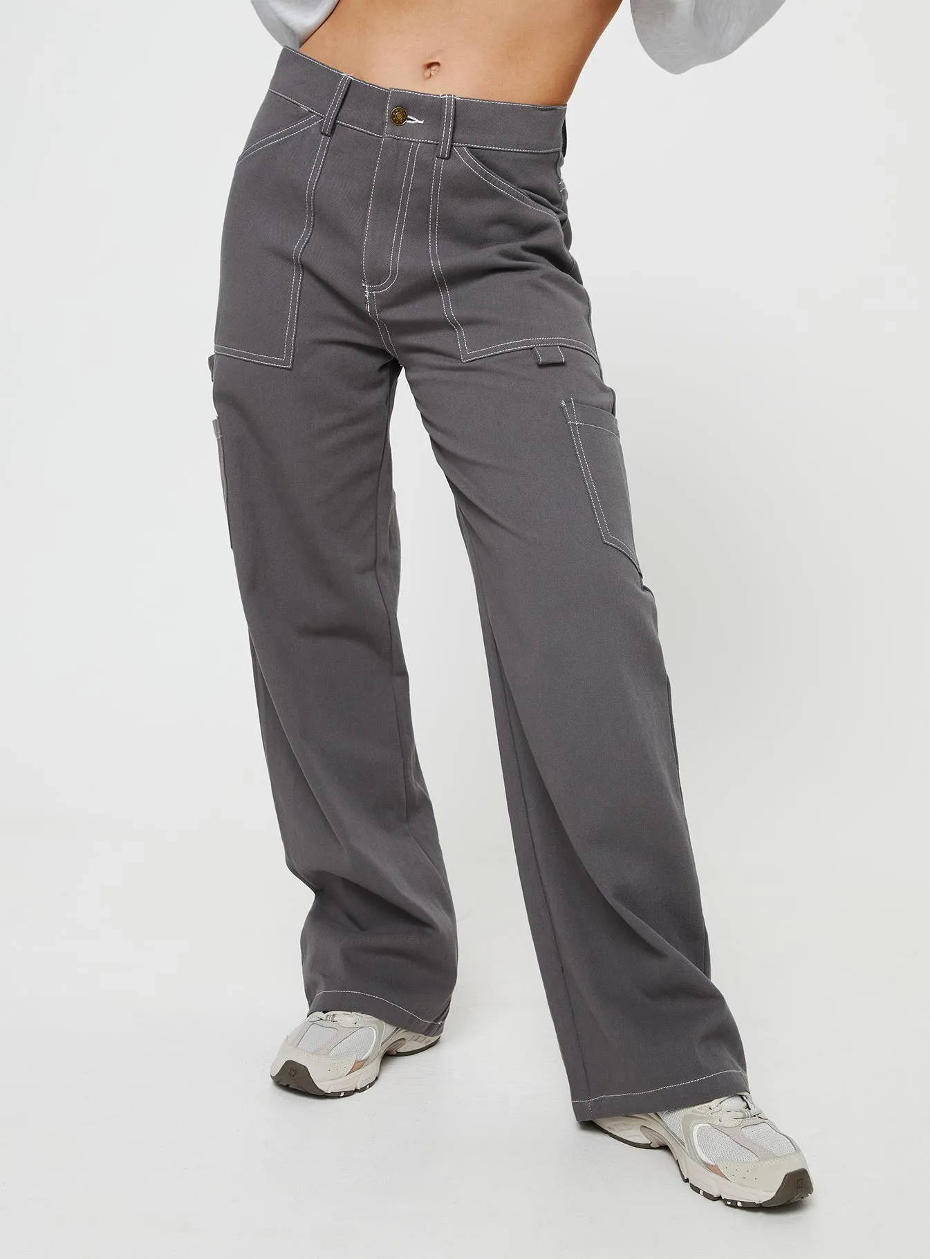 Hellier Cargo Pant Slate Minimalist Daily Wear Loose Daily Fashion