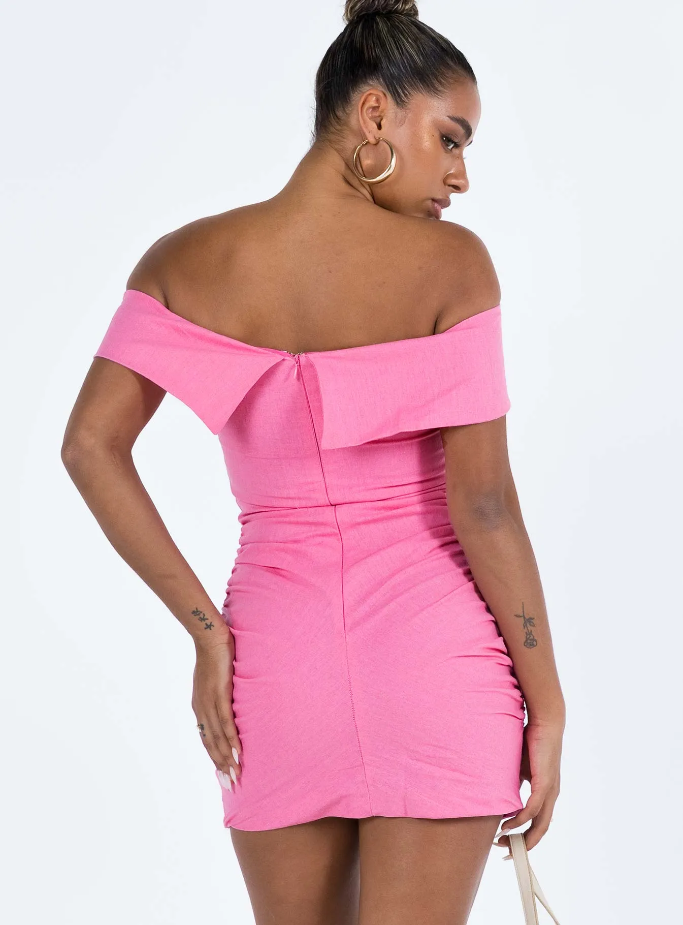 Marcia Mini Dress Pink Glow Mode Floral Design Wear