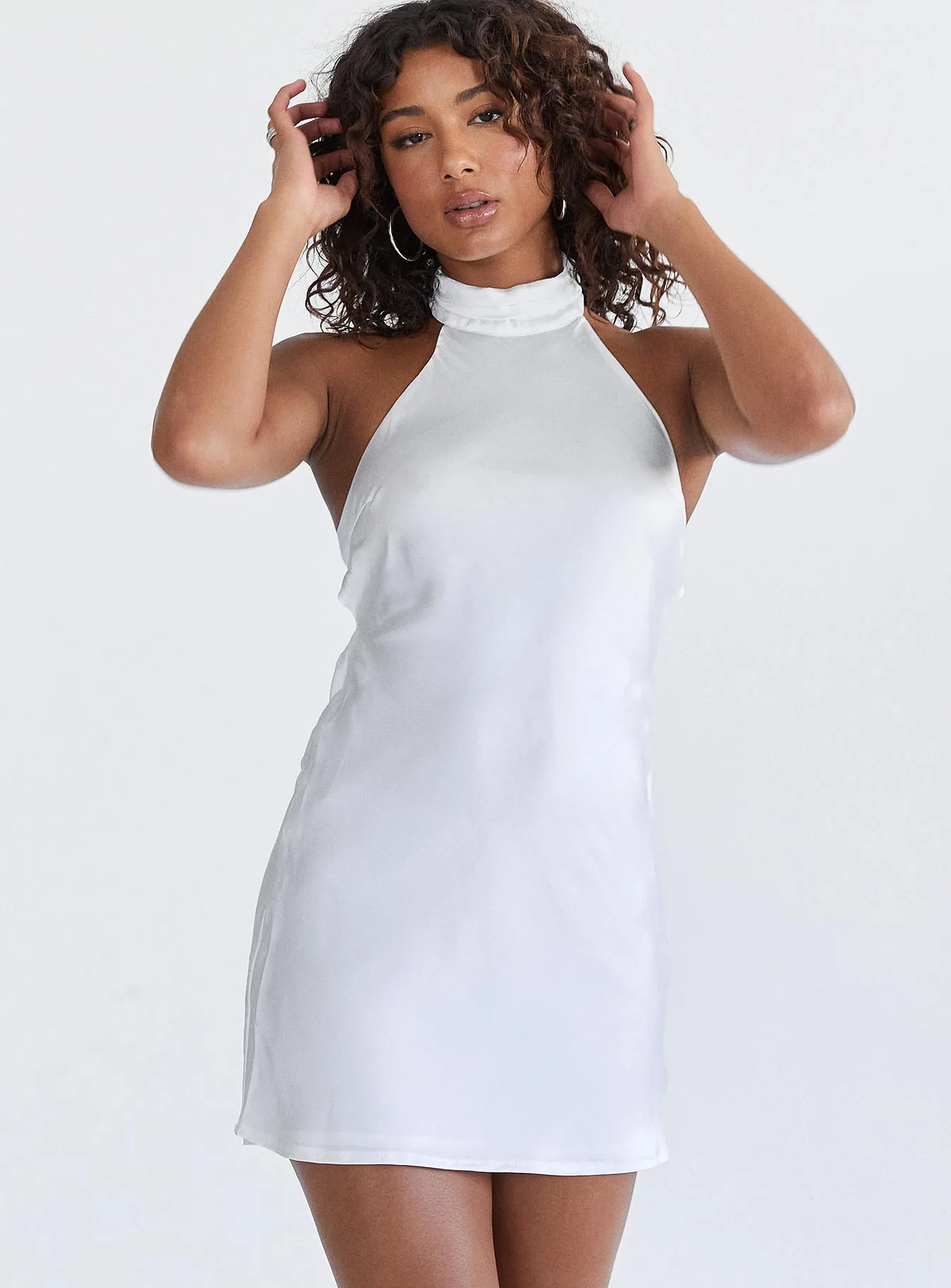 Playful evening dress Take Me Back Mini Dress White