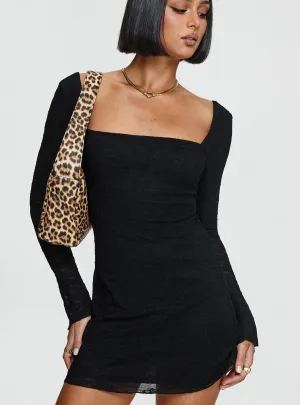 Lanchester Long Sleeve Mini Dress Black Unlined Versions City Star