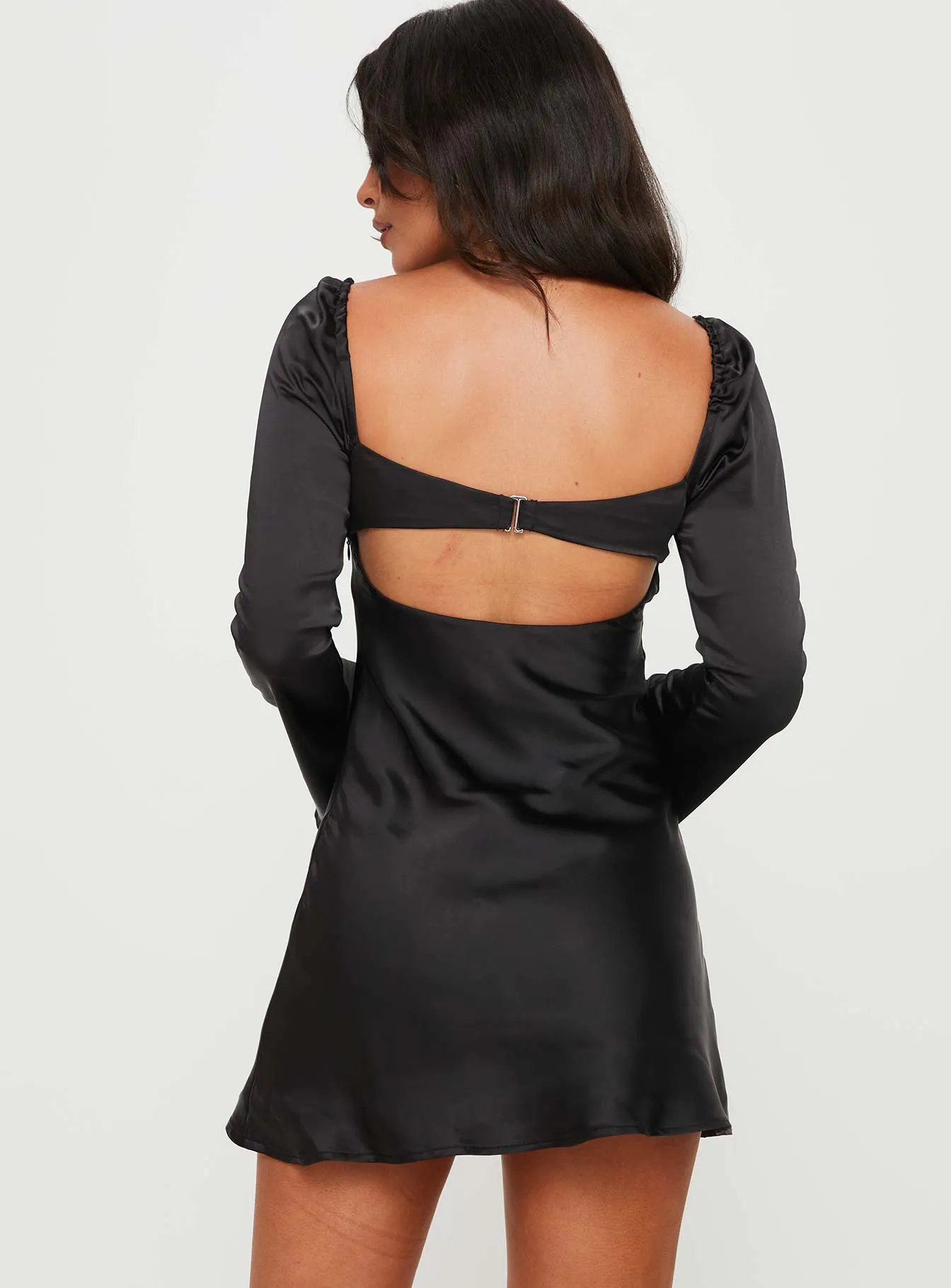Moniz Long Sleeve Mini Dress Black Head Turn Relaxed Fashion