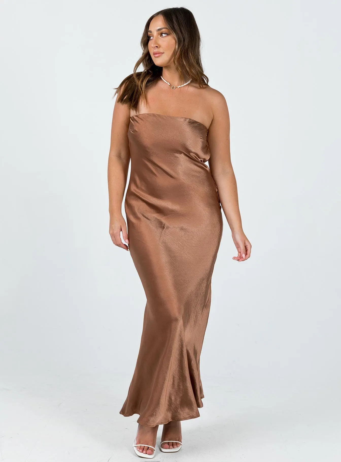 Haley Maxi Dress Brown Voile Glow