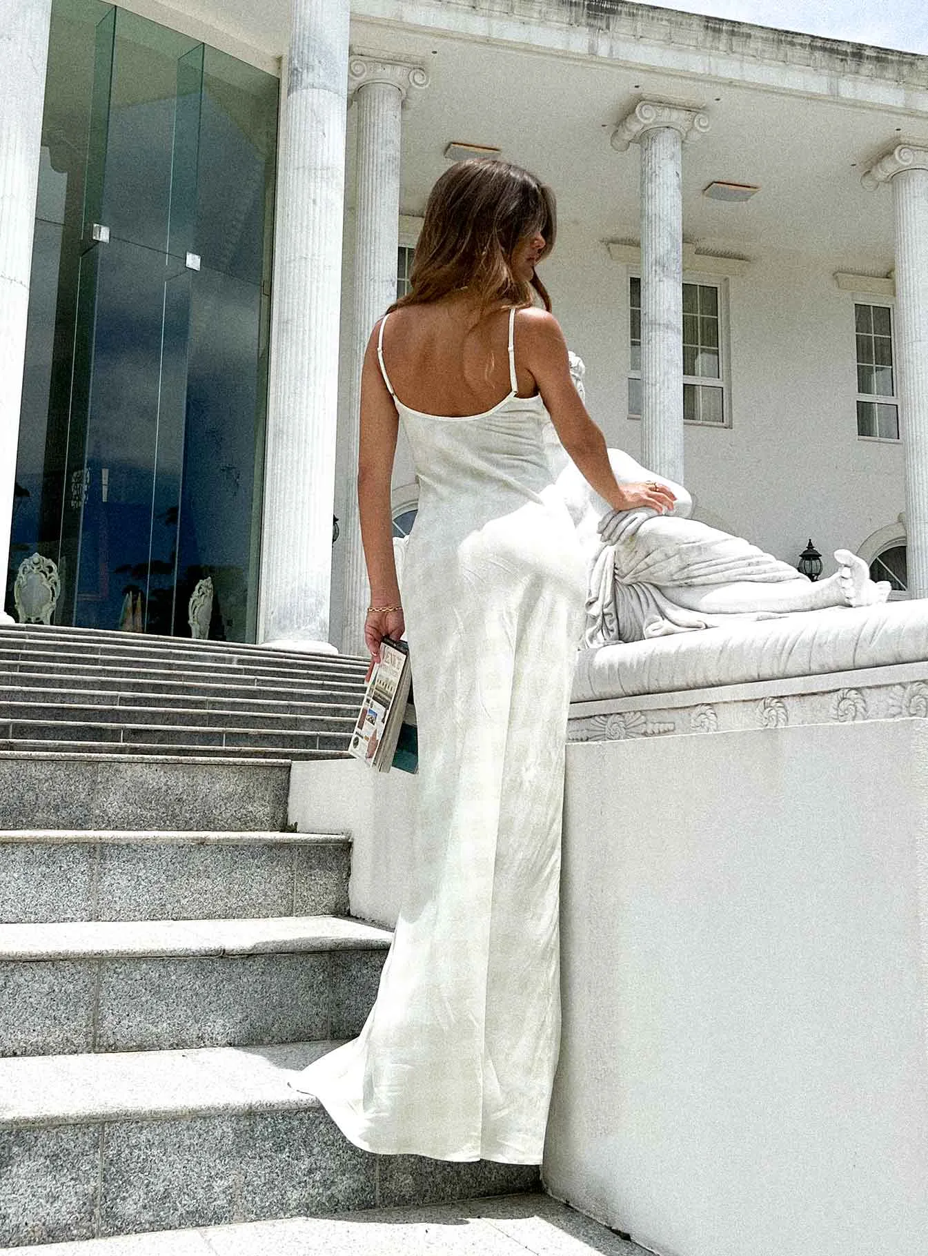 Karamu Maxi Dress Cream The simple design of this dress ensures that it will never go out of style Bamboo Glow