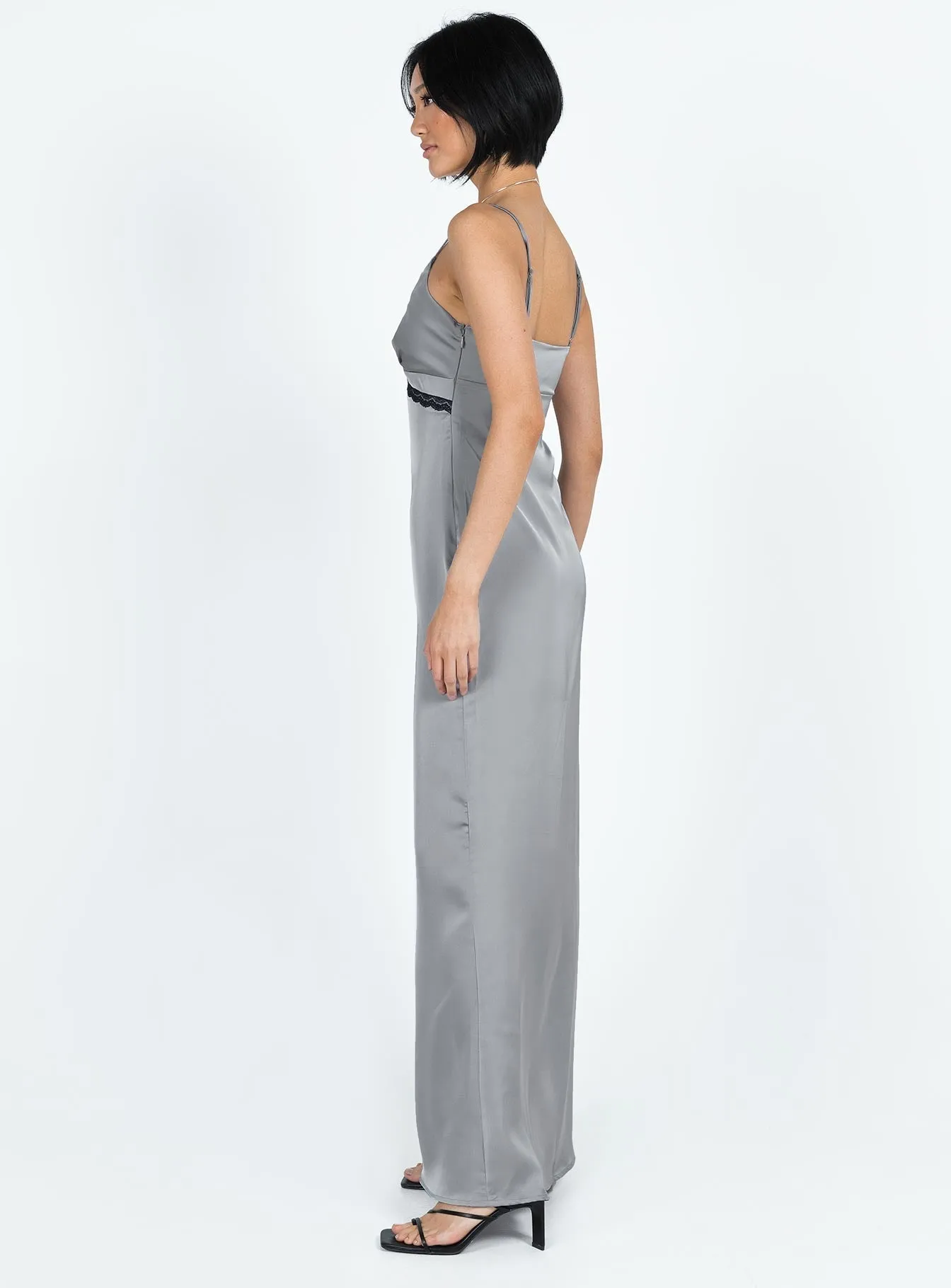 The elegant cut of this dress highlights your figure while offering plenty of room to move Sidney Lace Trim Maxi Dress Grey