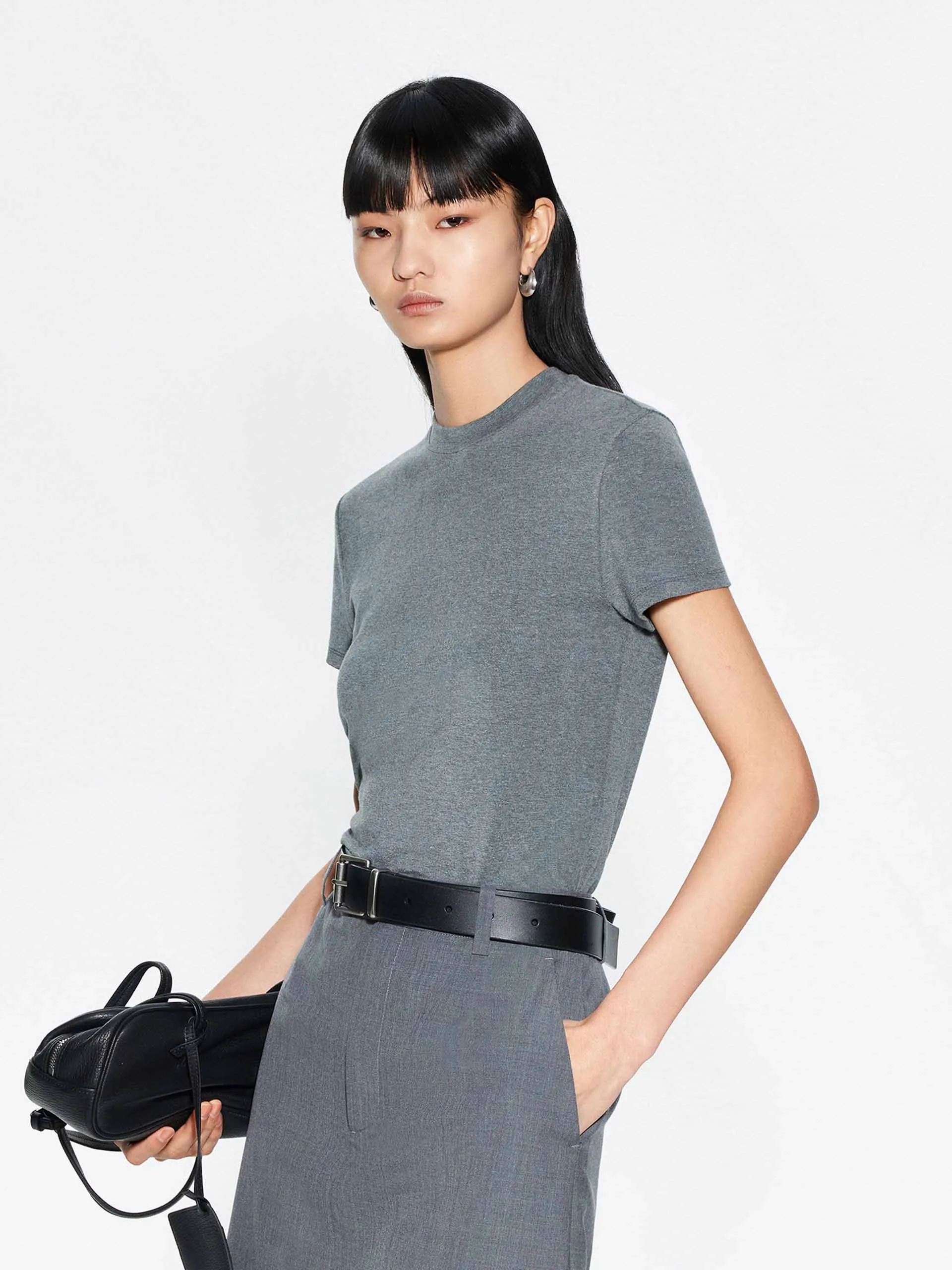 Pure Color Slim Fit T-shirt MultipurposeUse