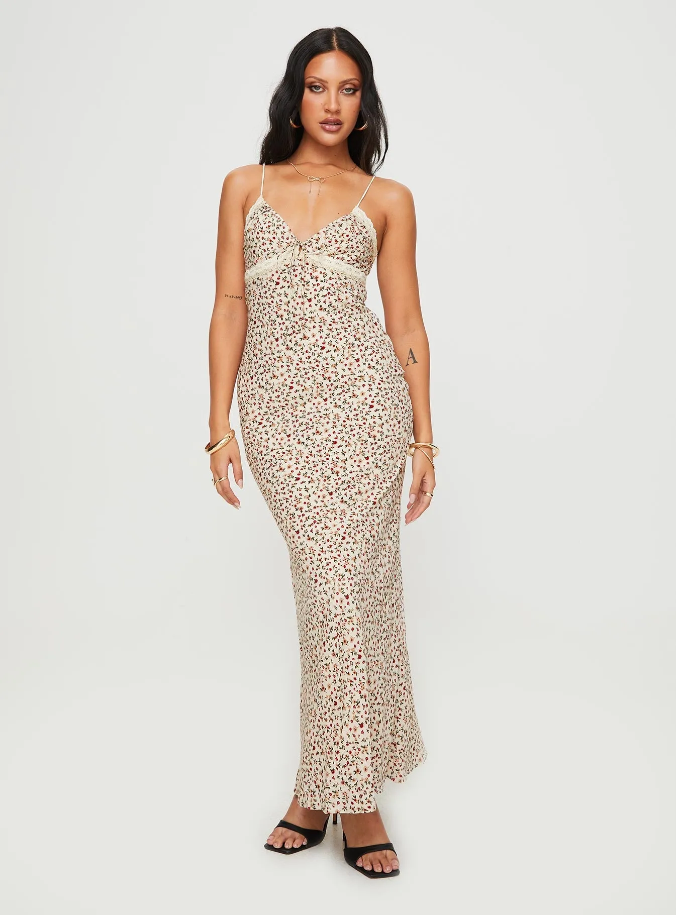 Cliff View Gala Mood Emily Bias Cut Maxi Dress Floral