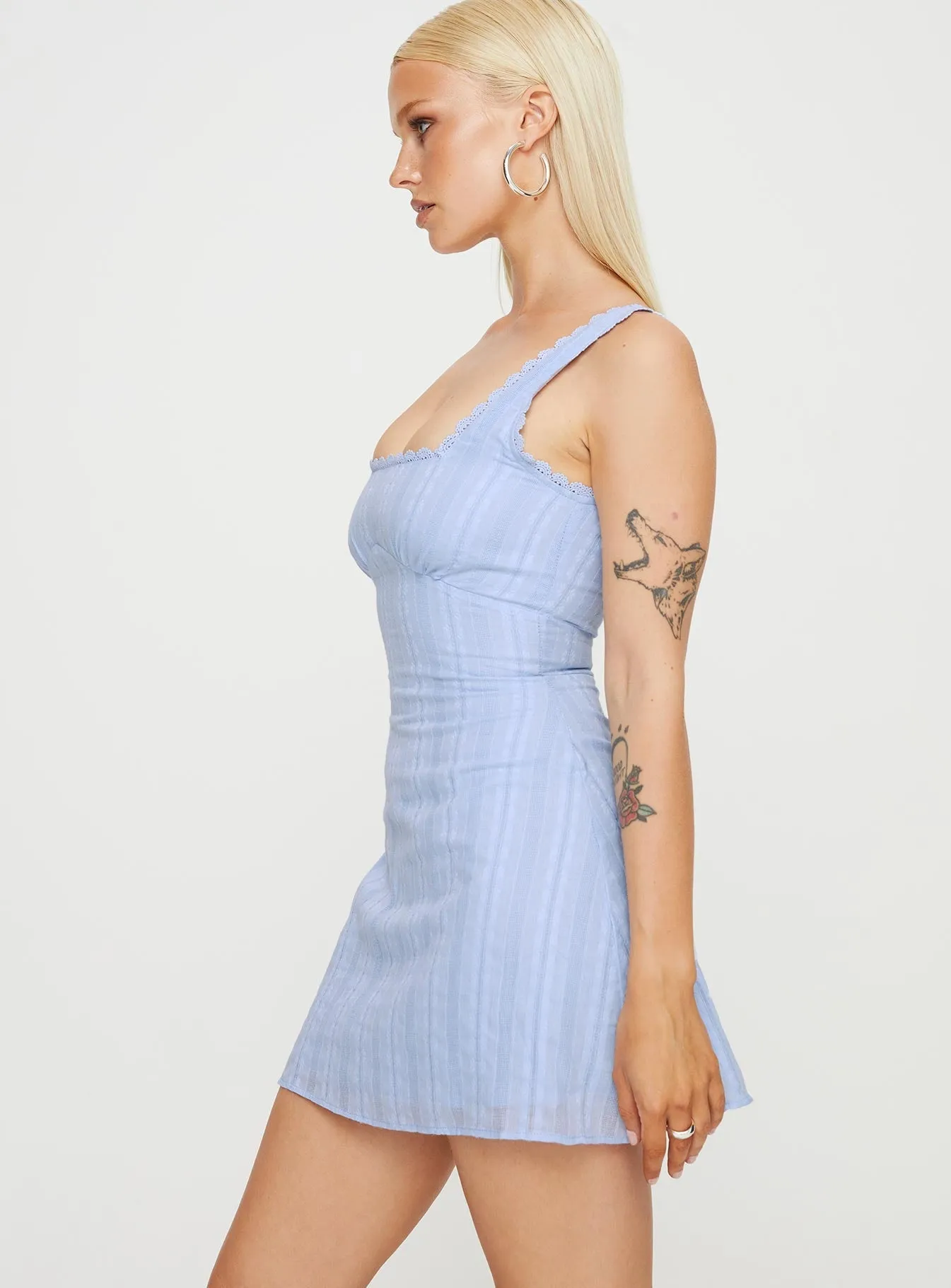 Dasha Mini Dress Blue Antimicrobial Coating