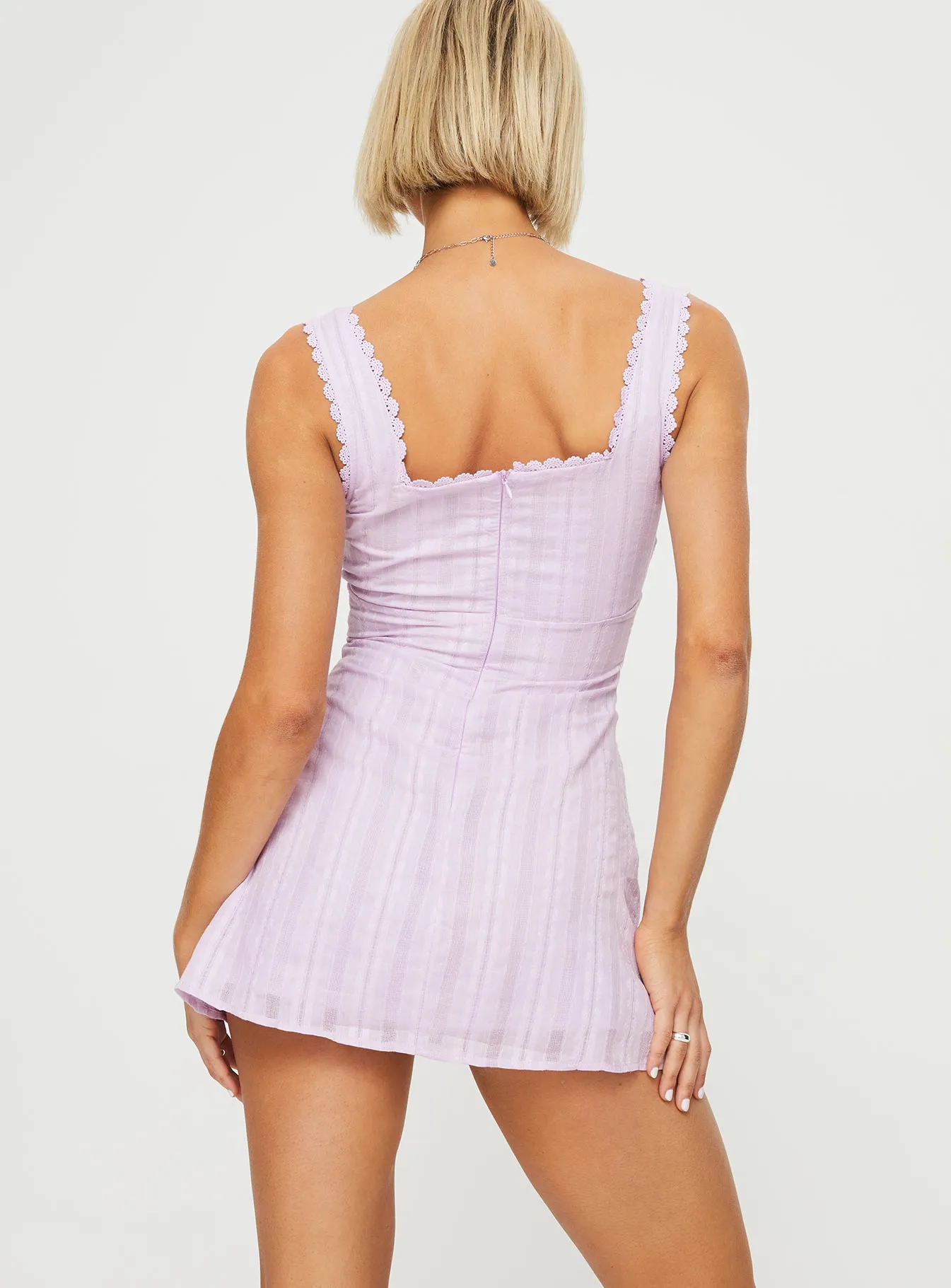 Dasha Mini Dress Lilac Bright patterned mini for spring Casual Style