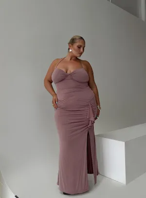 Destinations Maxi Dress Mauve Curve Graceful full-length gown Knot Art