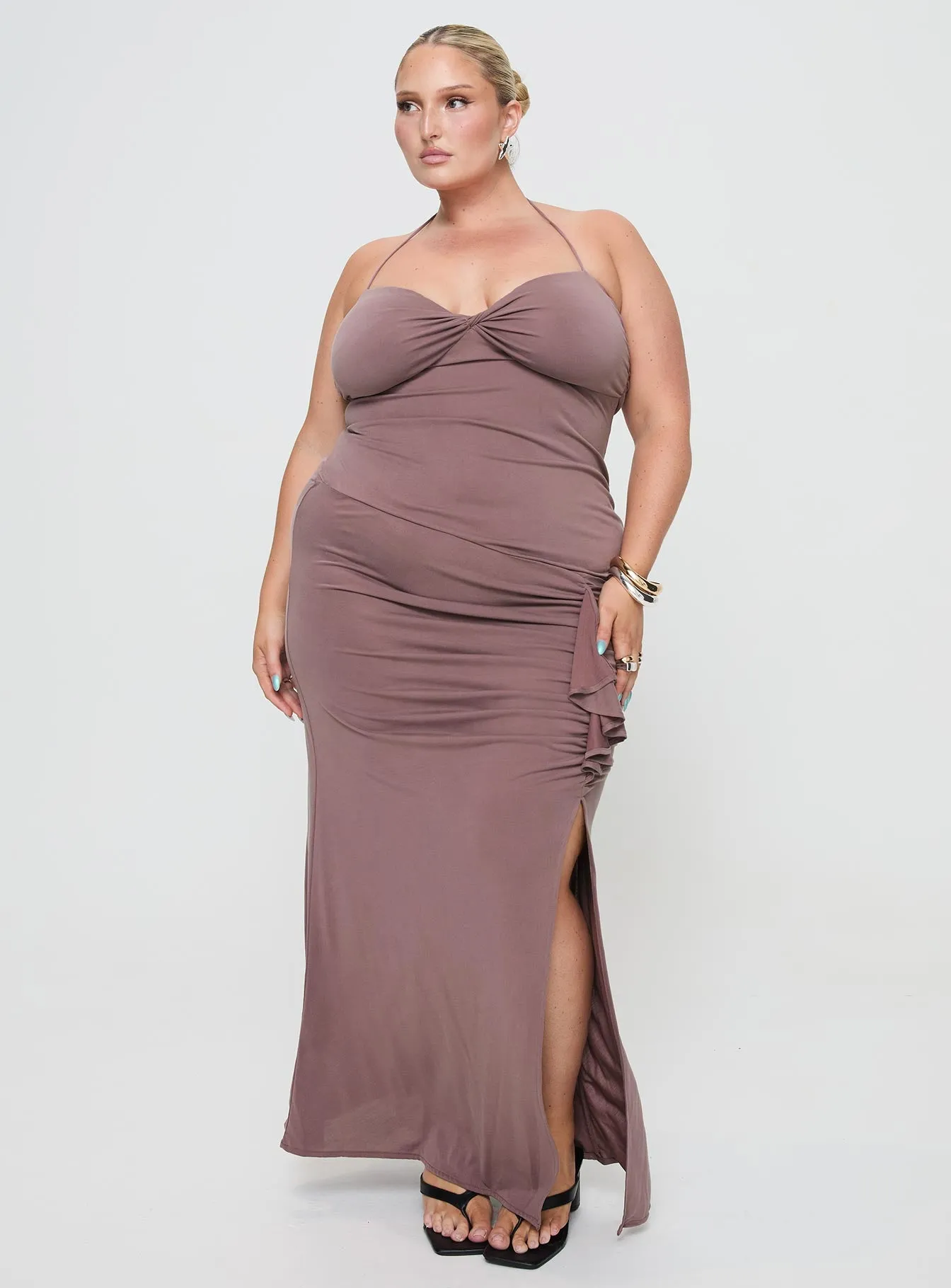 Dream Flow Pearl Glow Destinations Maxi Dress Mauve Curve