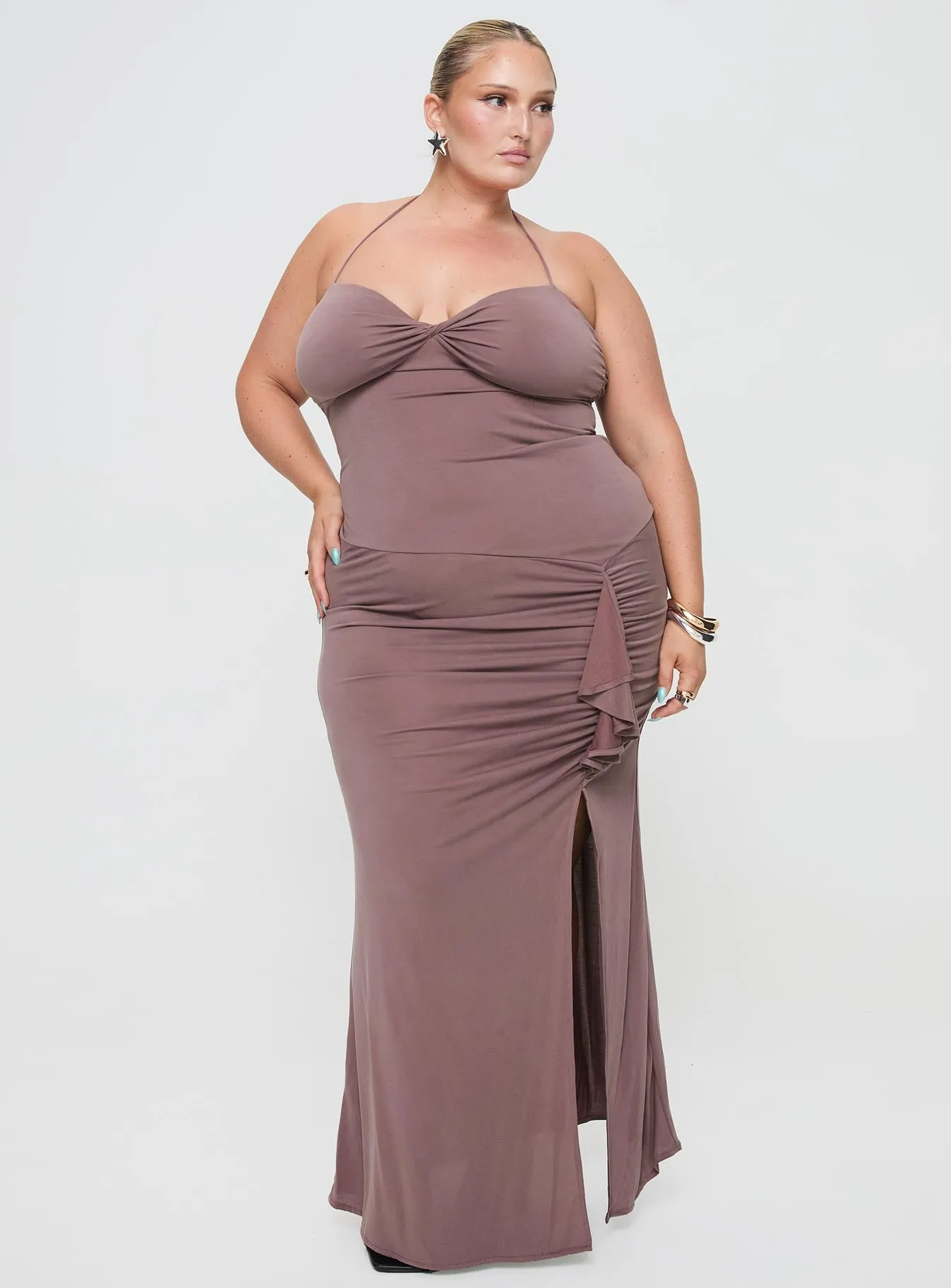 Boardwalk Mood Destinations Maxi Dress Mauve Curve