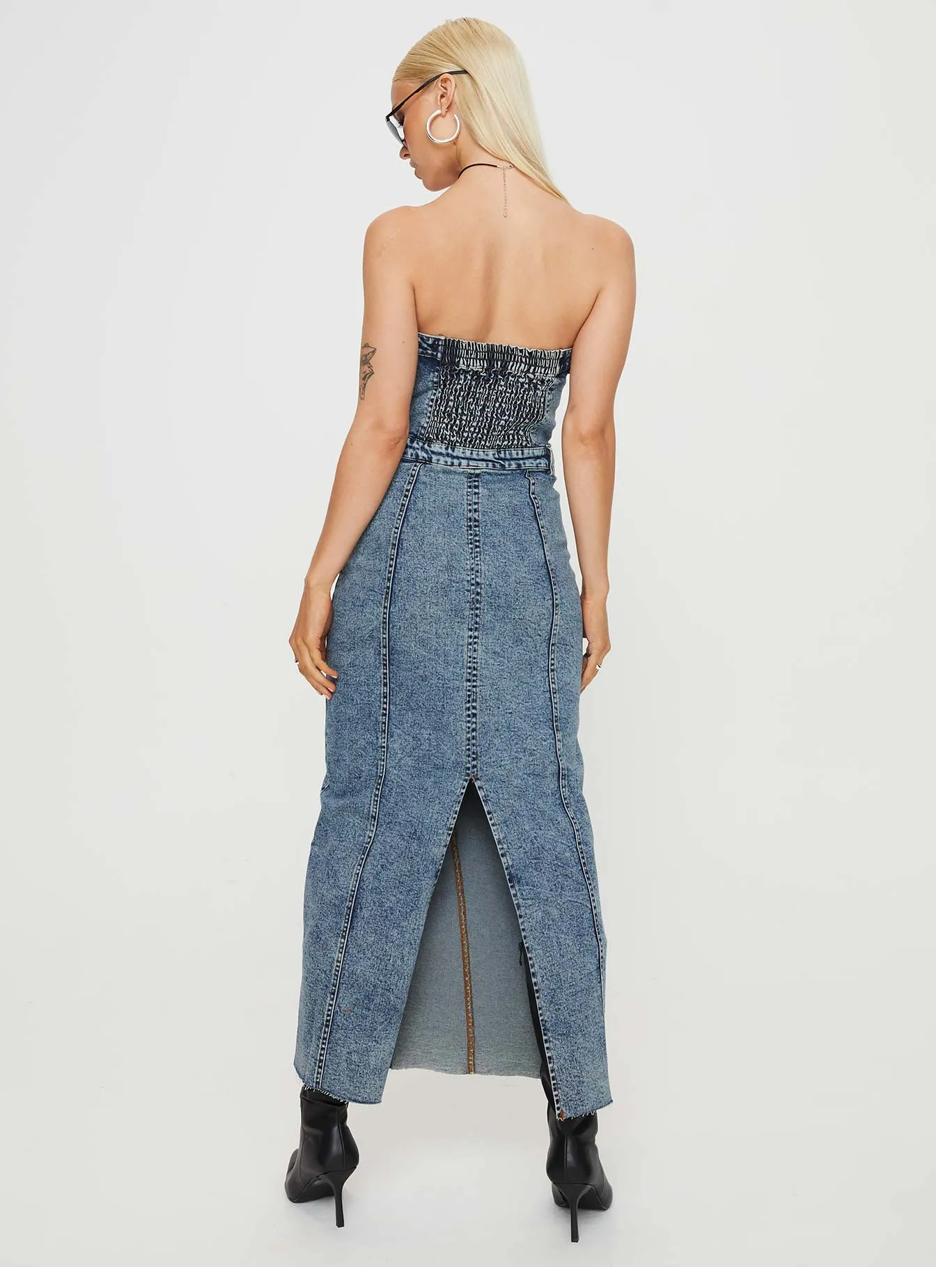 Kasim Denim Maxi Dress Blue Light Weight