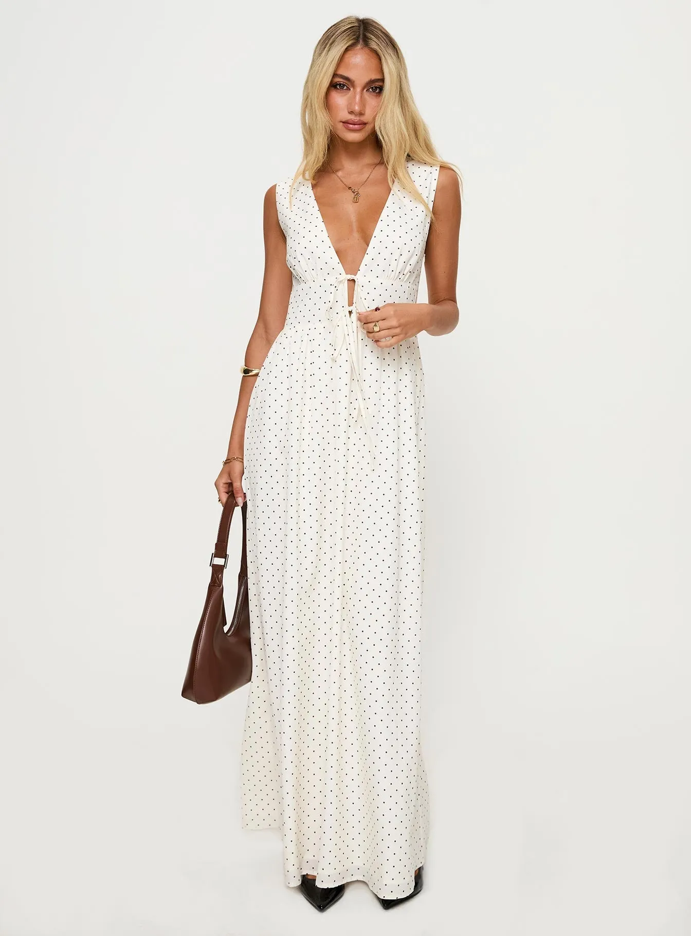 Pokey Maxi Dress Cream / Polka Dot The flowing nature of this maxi dress ensures that you can move freely without sacrificing style