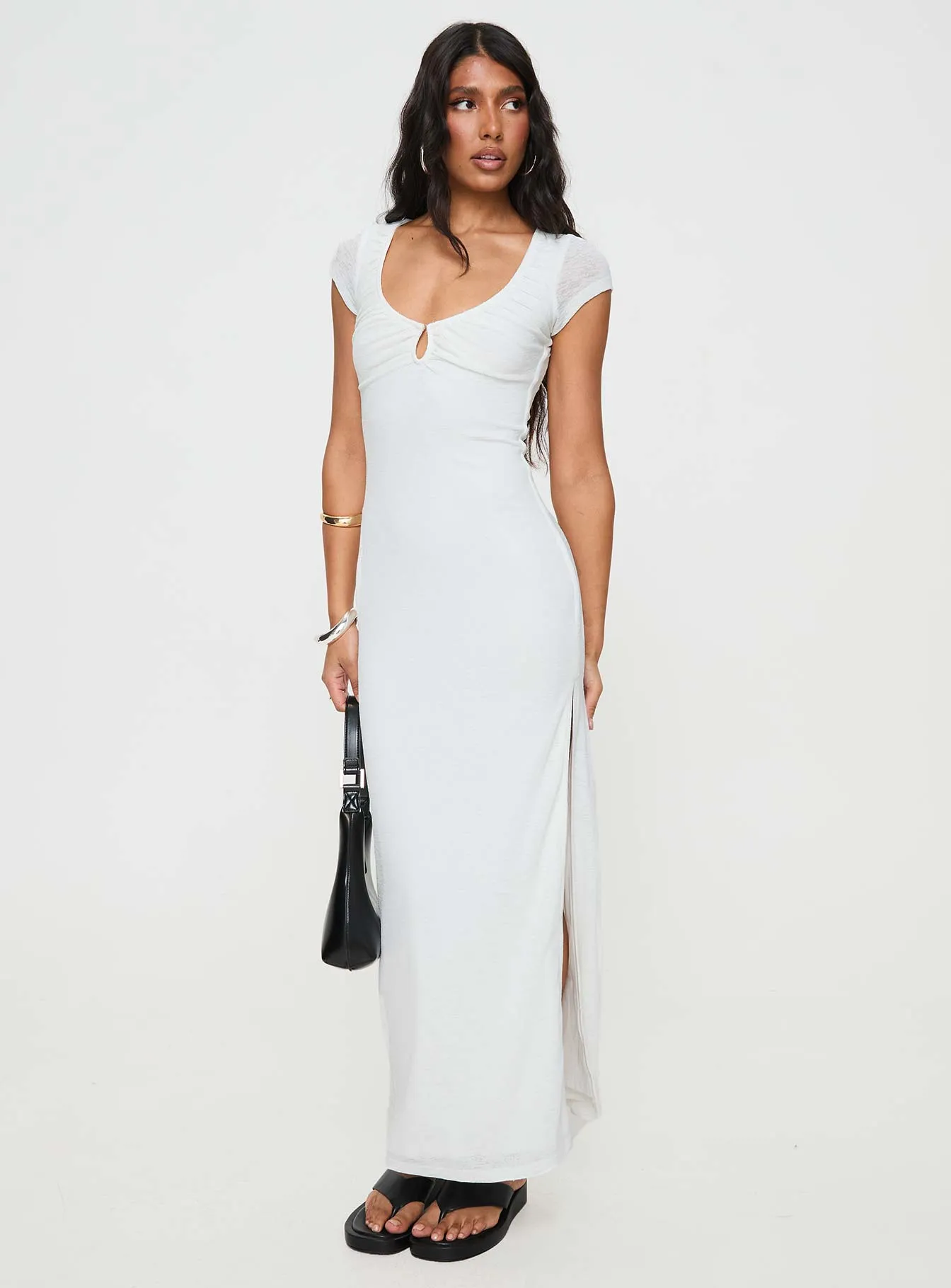 Key To My Heart Maxi Dress White Seaside Path