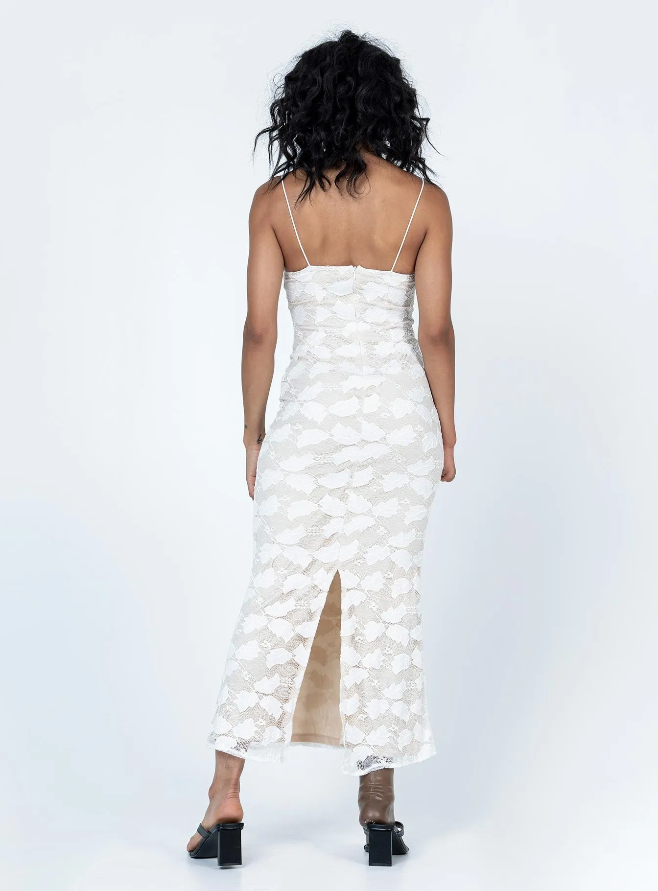 Azra Maxi Dress White Perfect for layering with jackets or sweaters this maxi dress works for year-round wear