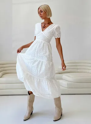 Durna Maxi Dress White Flow Line Chic Mood