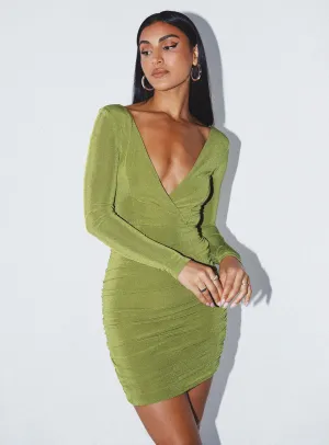 and Versatile evening mini dress. Nico Mini Dress Green