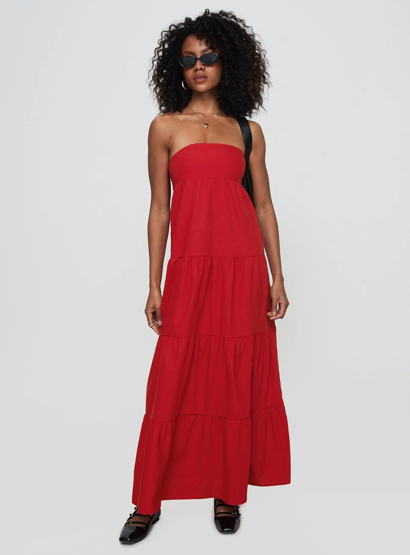 Suede Glow tie dye Kazia Maxi Dress Red