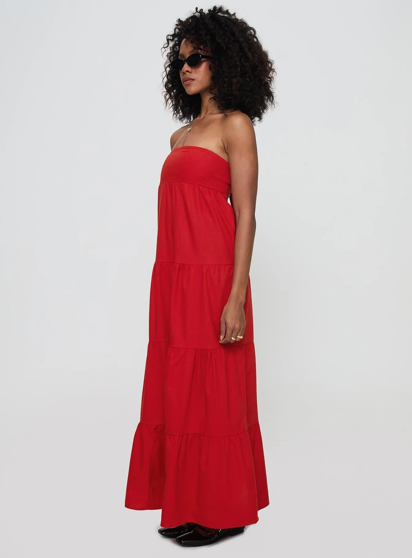 Sage Green Kazia Maxi Dress Red