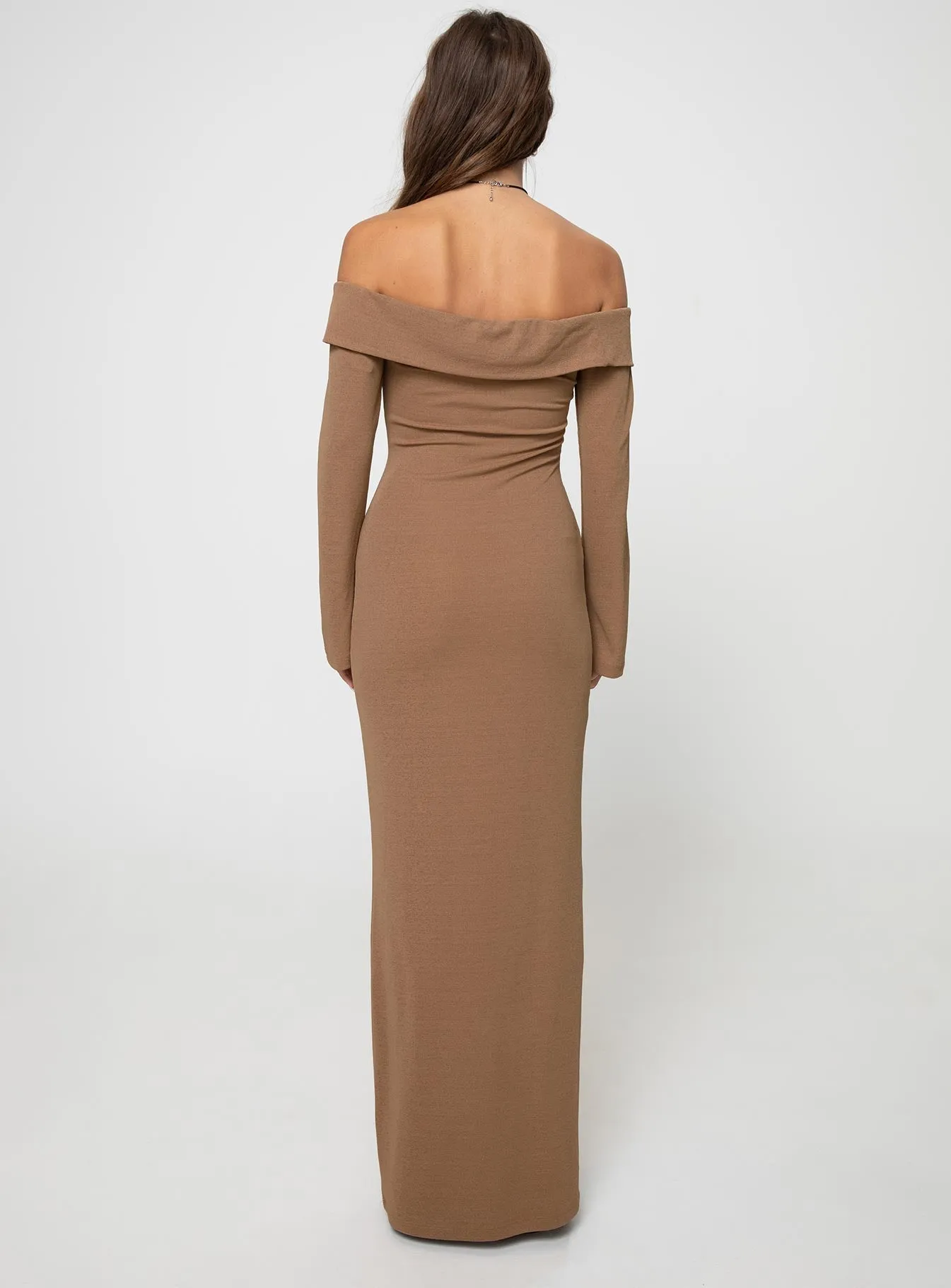 Cross Stitch Petal Path Maida Maxi Dress Light Brown