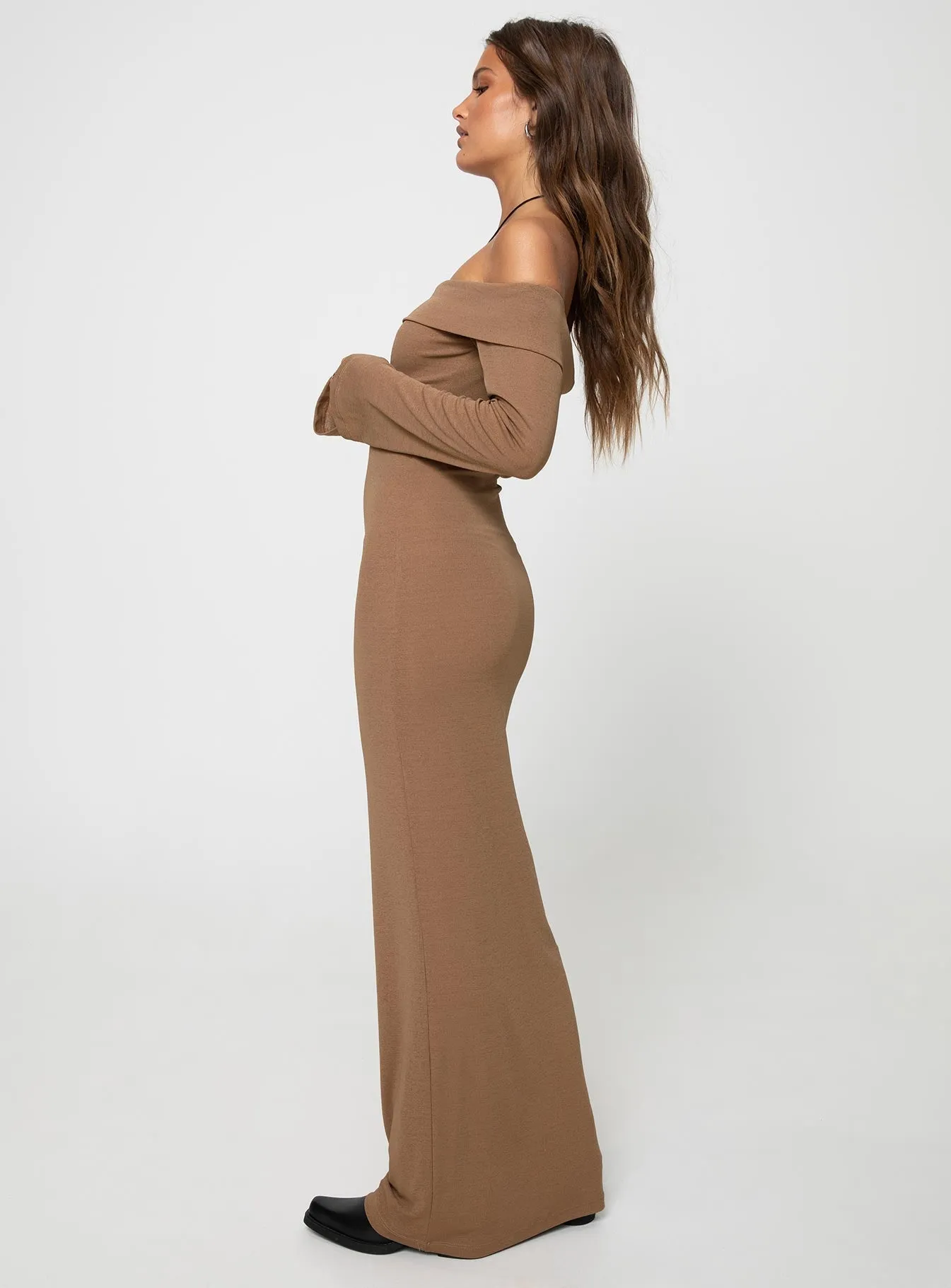 Maida Maxi Dress Light Brown Milky Glow Tropical Air
