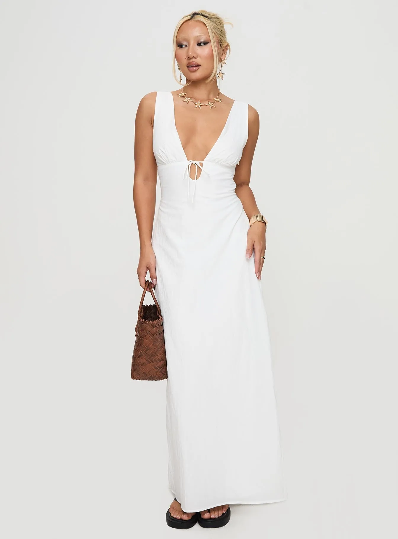Cullman Maxi Dress White Earth Brown