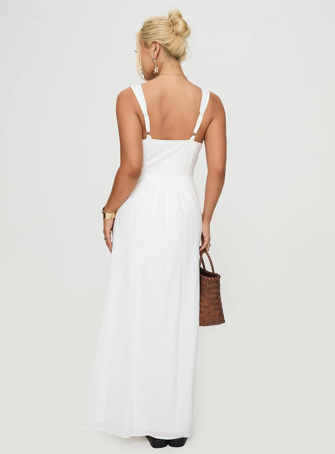 Tropical Path Cullman Maxi Dress White