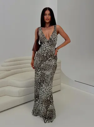 Voile Glow Versatile event attire Nellie Maxi Dress Leopard
