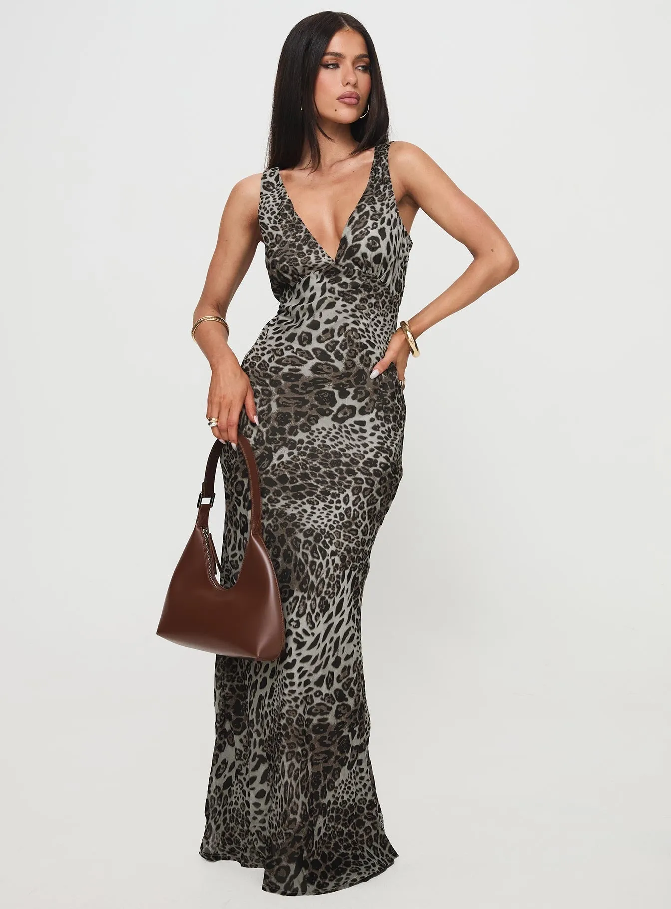 Nellie Maxi Dress Leopard Morning Glow Sunset Glow