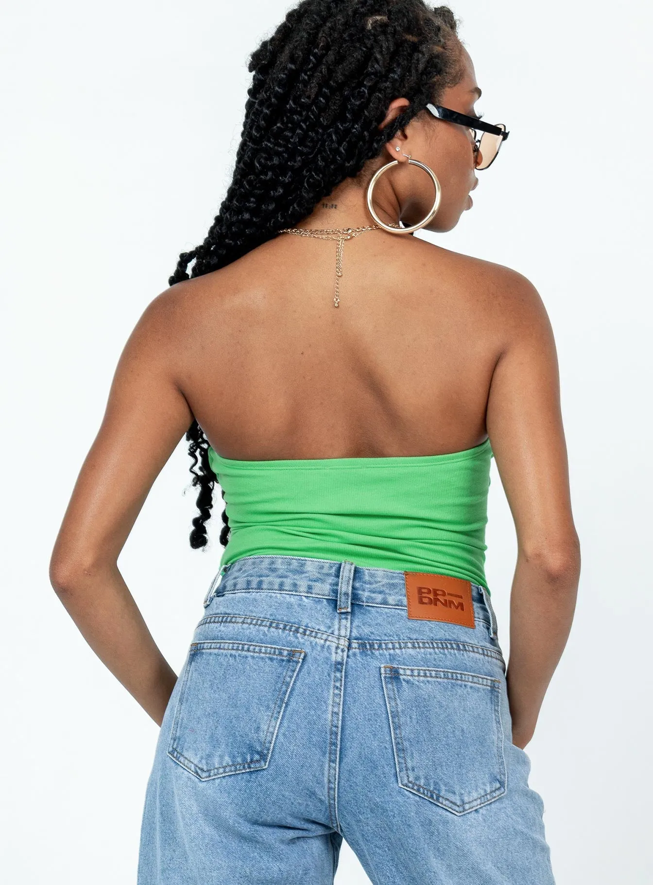 Aston Strapless Bodysuit Green Gym Work Charming Relax