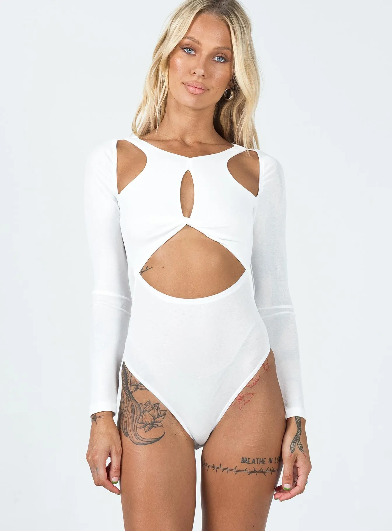 Premium Family Braxton Long Sleeve Bodysuit White