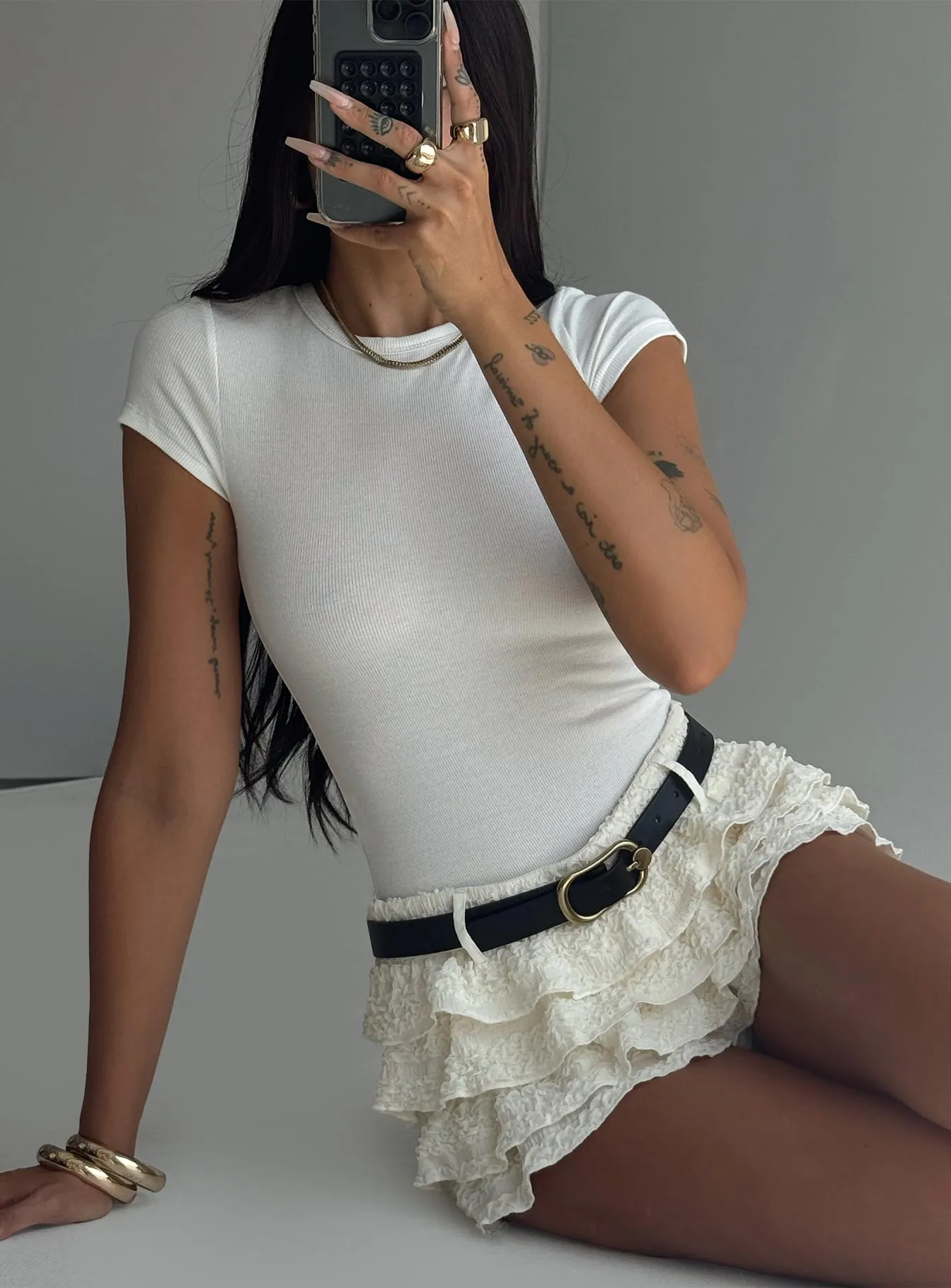 Harlea Bodysuit White Loose Premium Premium Urban