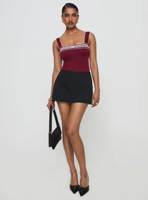 Keating Bodysuit Burgundy Slim Versatile