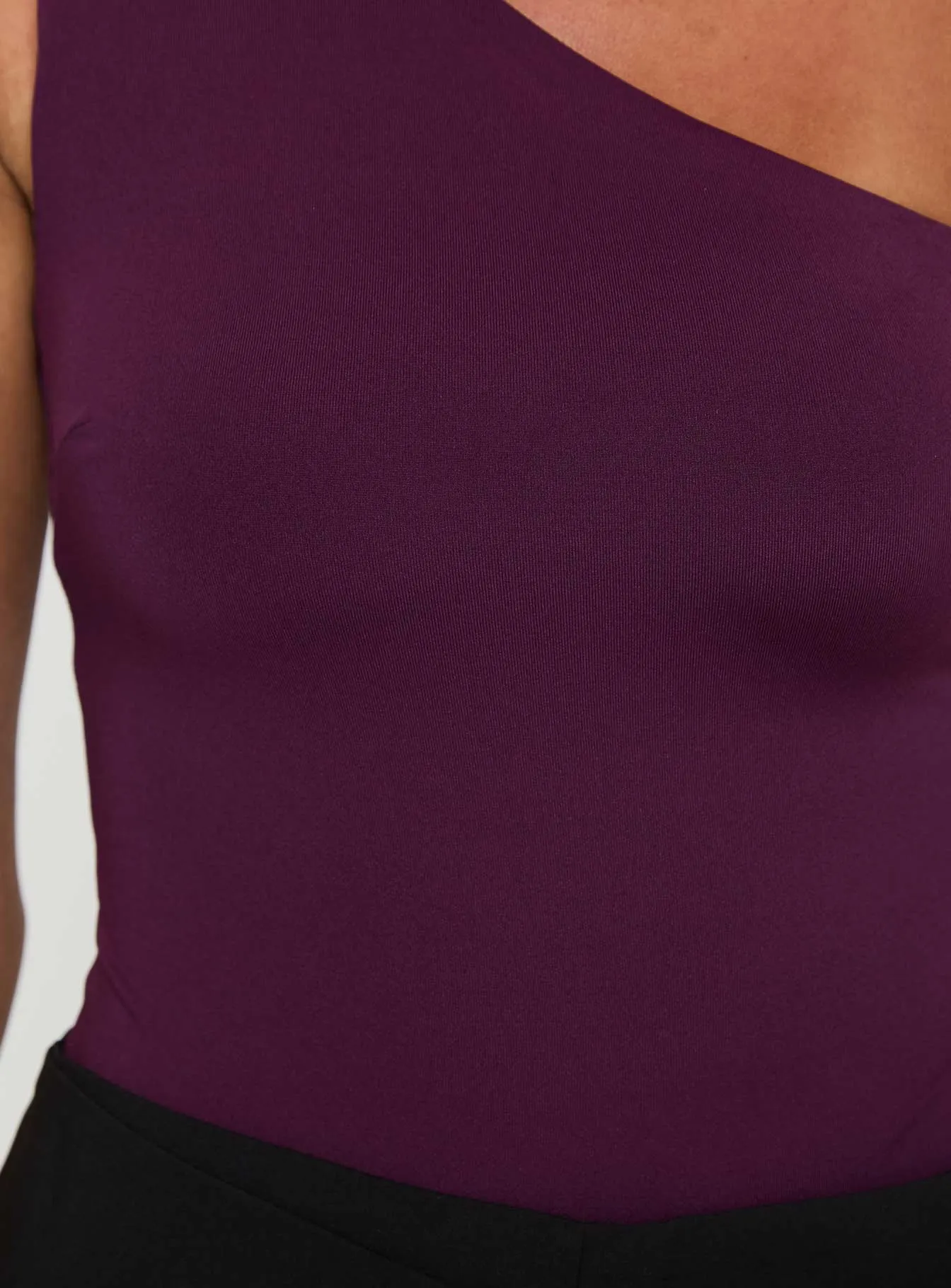 Hot Beach Indoor Holiday Ranski One Shoulder Bodysuit Plum